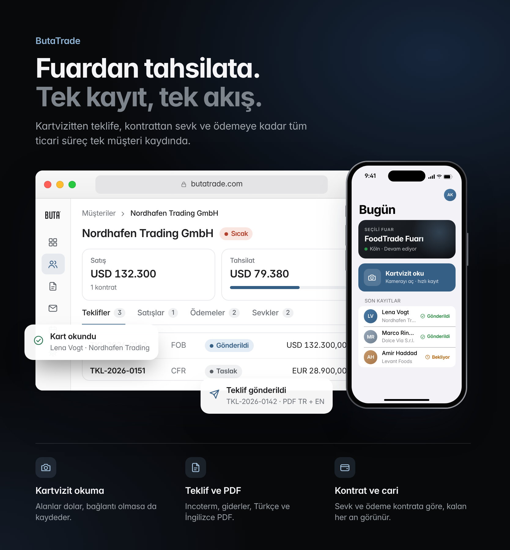 Fuardan tahsilata. Tek kayıt, tek akış.